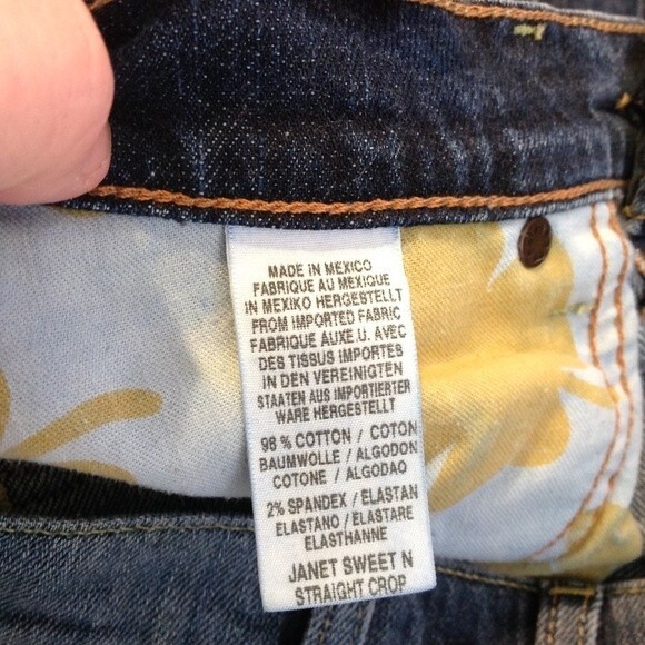 LUCKY BRAND 4 27 Janet Sweet 'N Straight Crop Denim Jeans Dark Wash Mid Rise - Picture 8 of 9